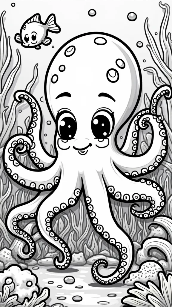 pages de couleur Octopus